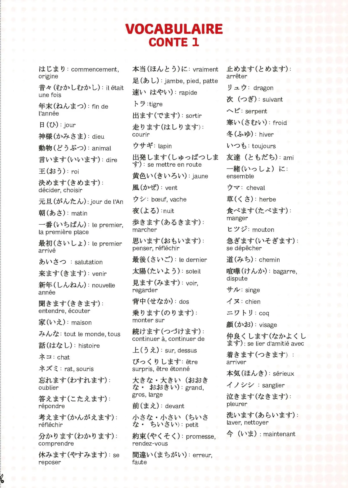 Monogatari vocabulaire - Isshoni